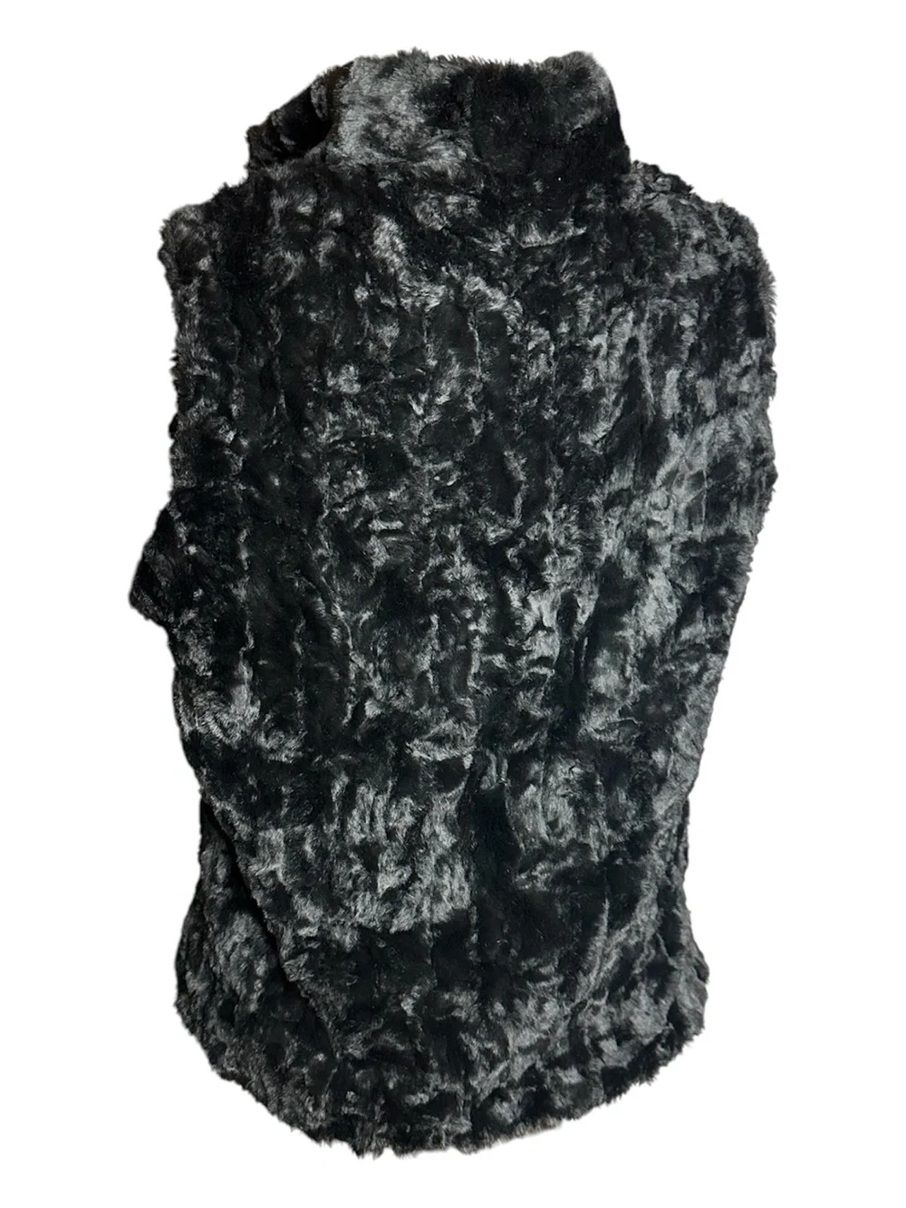 Outdoor Edition Parkhurst Black Faux Fur Hook Front Vest Boho Glam Medium